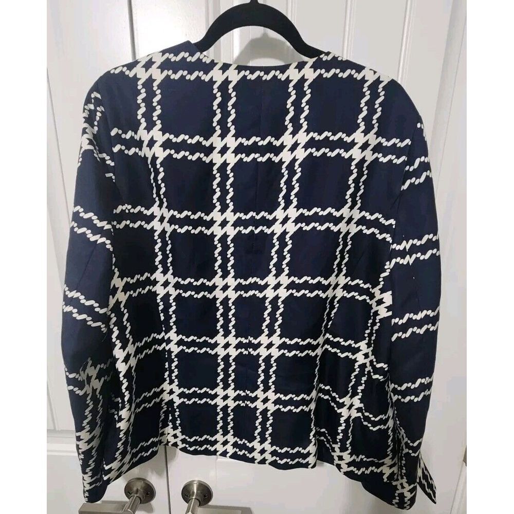 Pendleton Plus Abstract Print Blue Silk Open Fron… - image 2